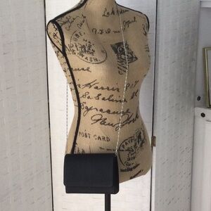Sleek Black Shoulder Evening Bag with Chain Strap NWOT